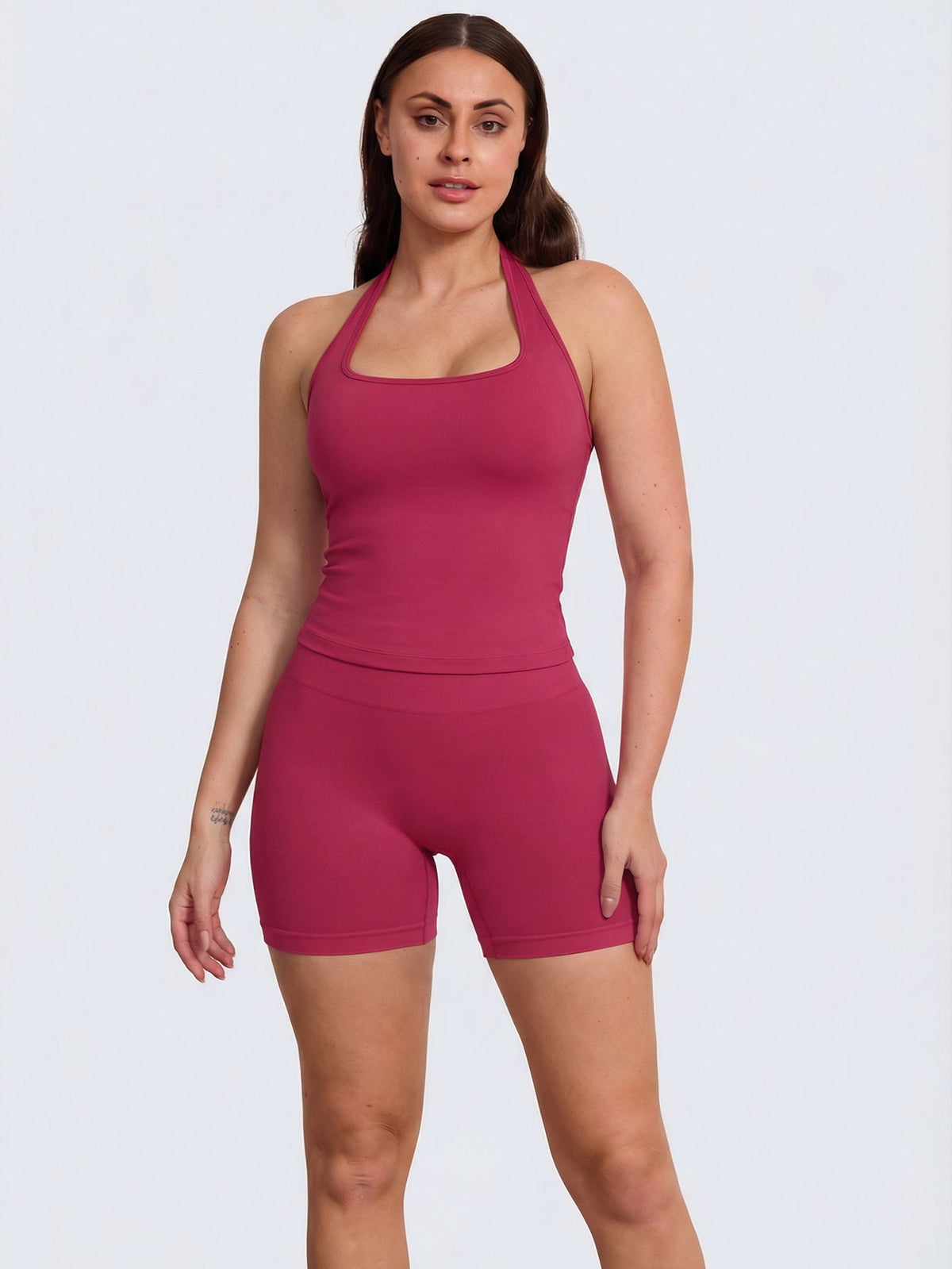 Raspberry Impact Halter Top