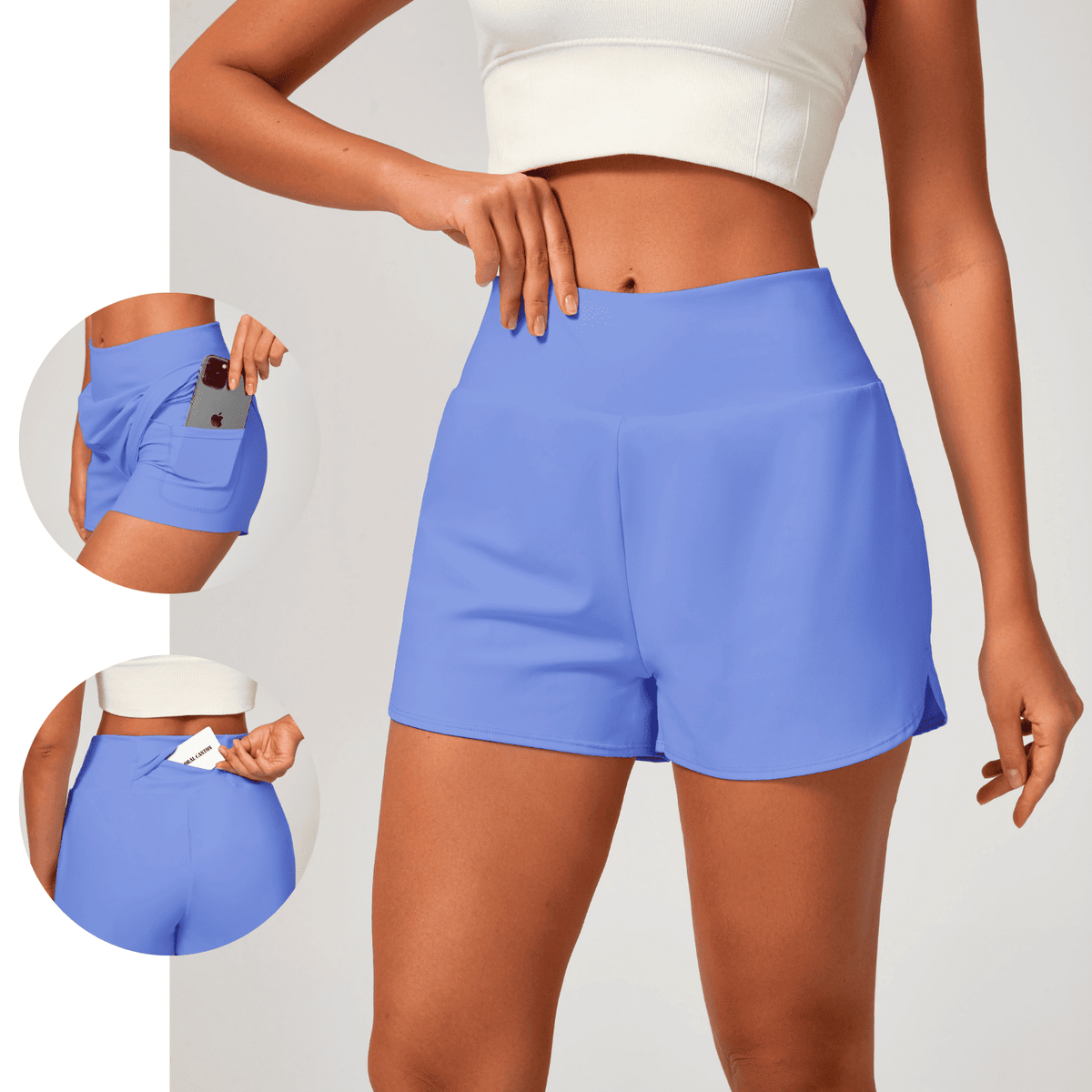 Denim Sky 2-in-1 Yoga Shorts 5