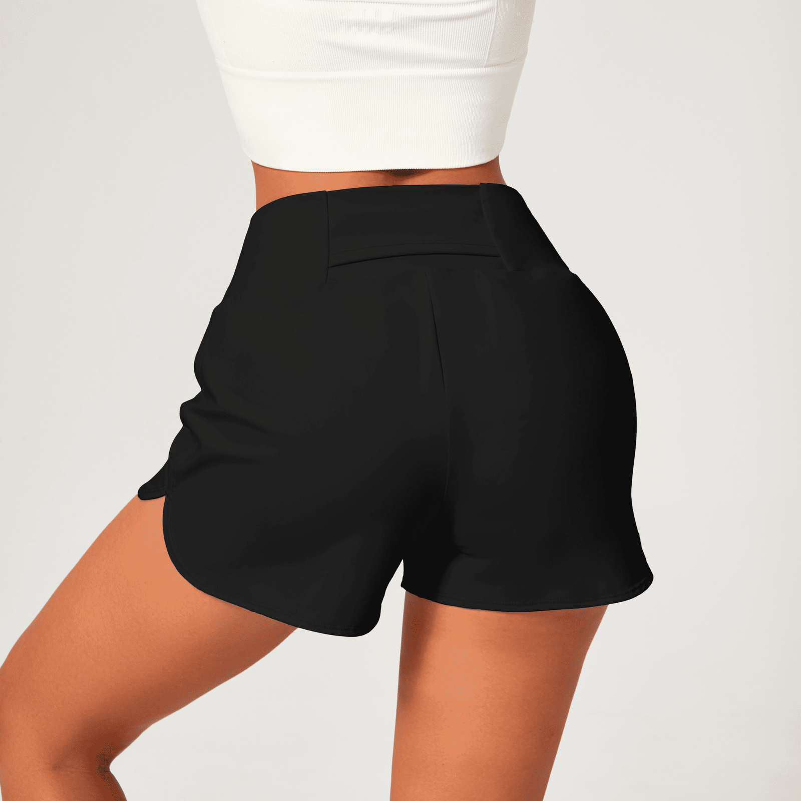 Noir Black 2-in-1 Yoga Shorts 5