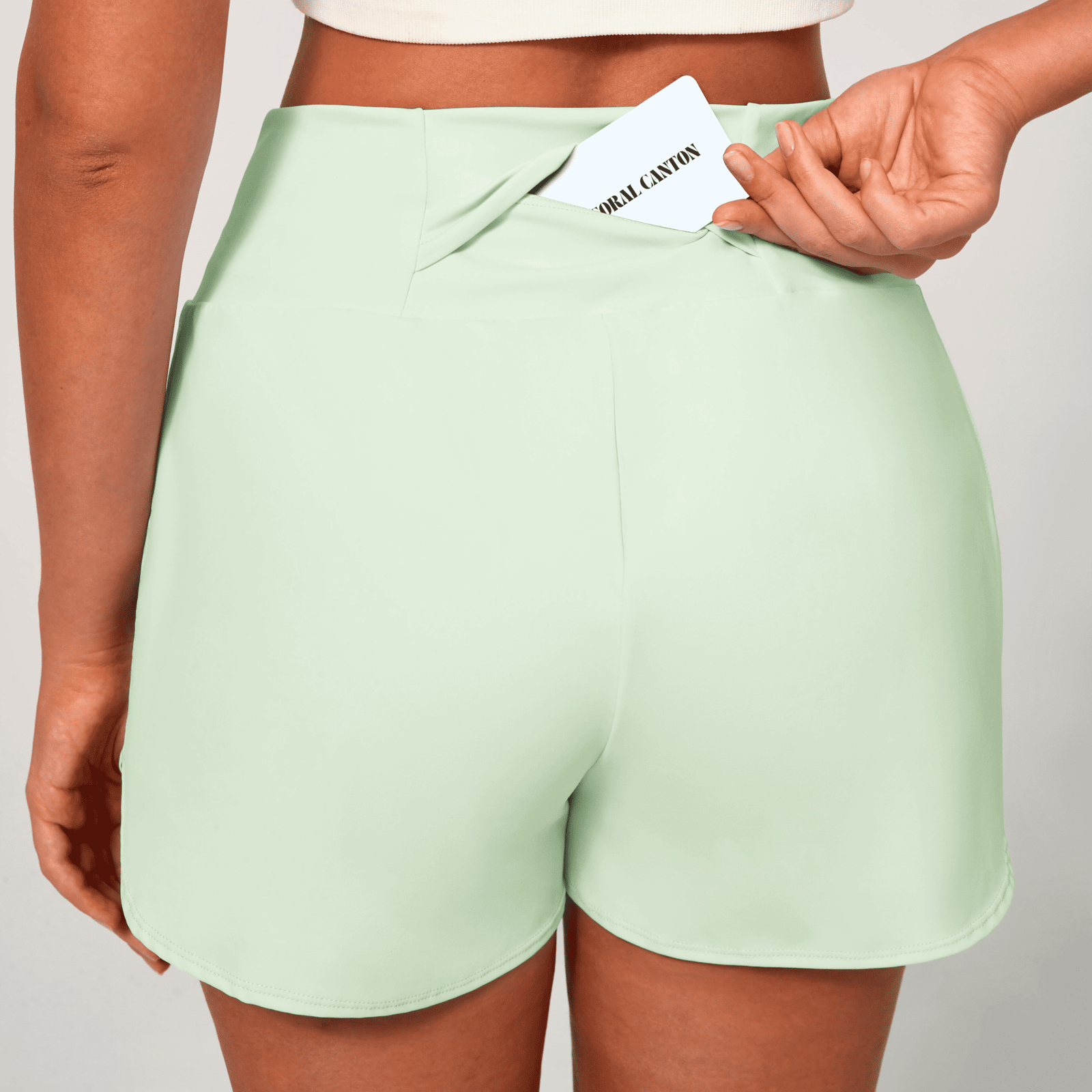 Avocado Cream 2-in-1 Yoga Shorts 5