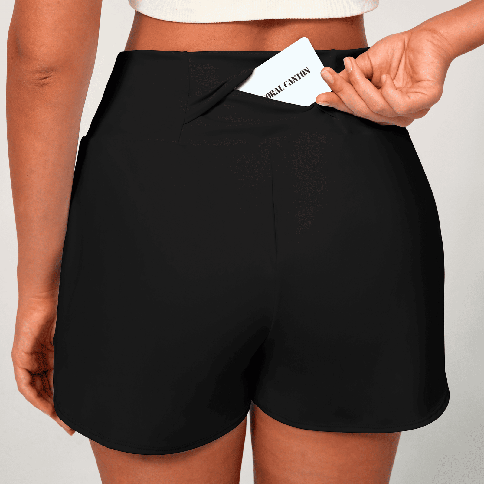 Noir Black 2-in-1 Yoga Shorts 5