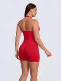 Spicy Red Impact Halter Top