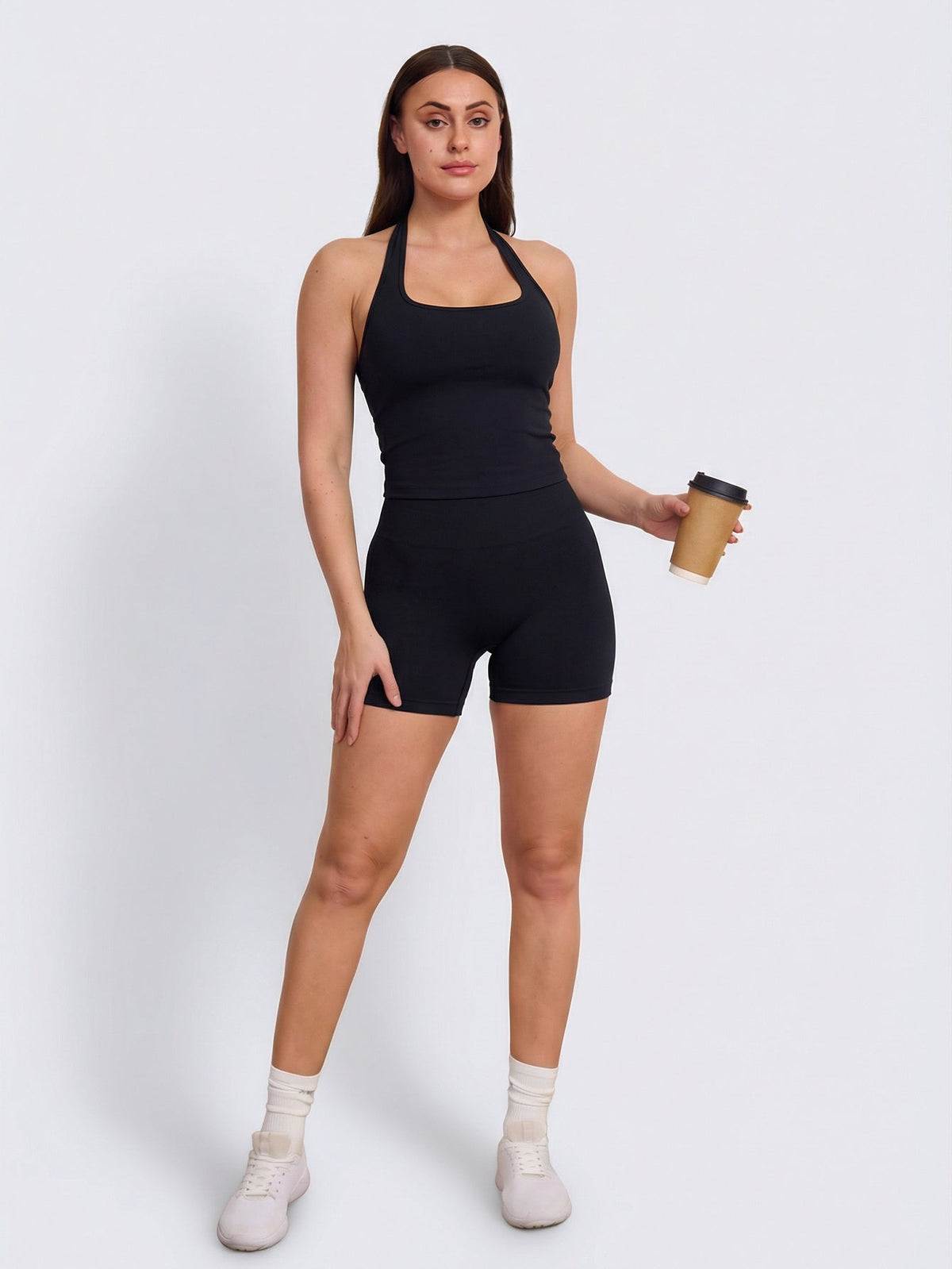 Nior Black Impact Halter Top
