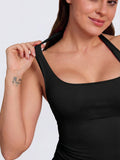 Nior Black Impact Halter Top