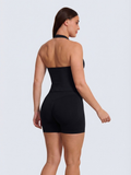 Nior Black Impact Halter Top